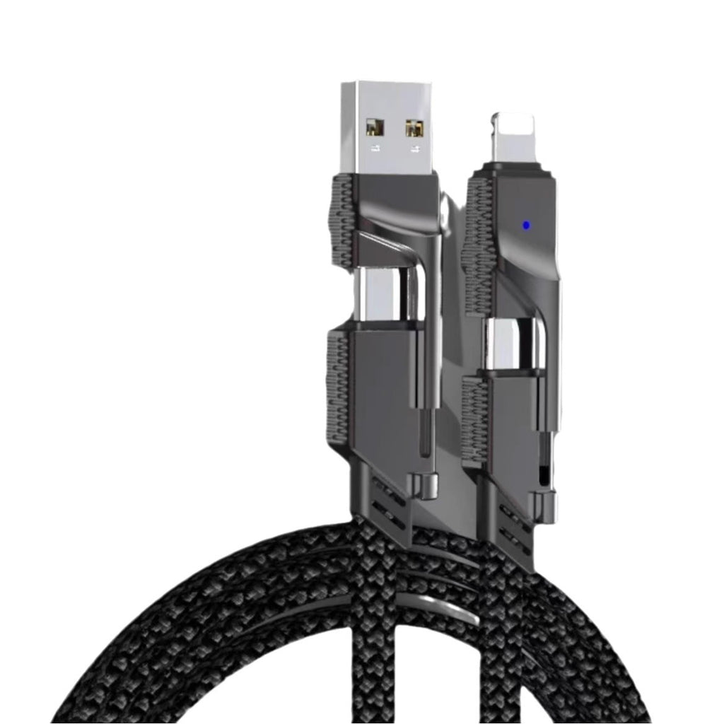 Cable 2 en 1 Carga Rápida USB-C a Lightning – 100W PD, Negro, 1m / 1.5m / 2m