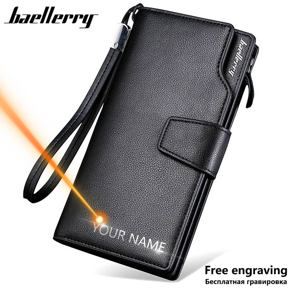 Cartera Larga para Hombre Baellerry Piel PU Premium con Tarjetero Cremallera y Gran Capacidad