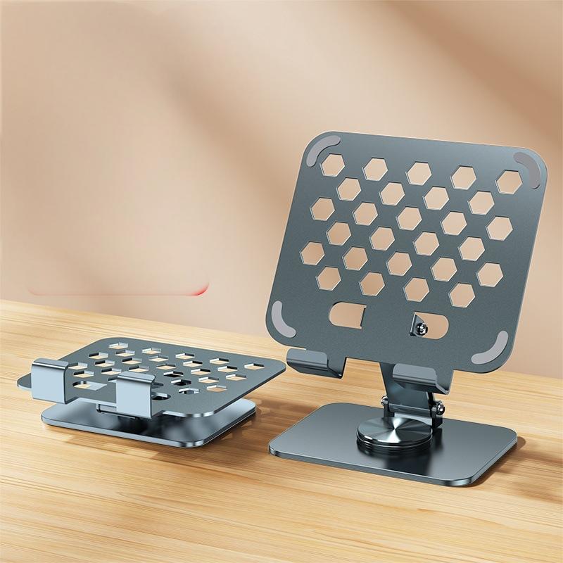 Soporte Tablet 360° Giratorio Plegable Todo Metal para iPad, Smartphone y Streaming Universal