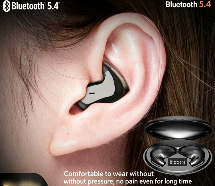 Audífonos Bluetooth para Dormir In-ear Ultra Delgados Cancelación de Ruido Bluetooth 5.4 Batería 4-8h