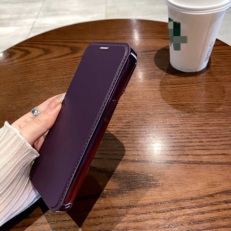 Funda Tipo Libro Magnética Electrogalvanizada para iPhone 11–16 – TPU + Piel, Cobertura Total, 9 Colores