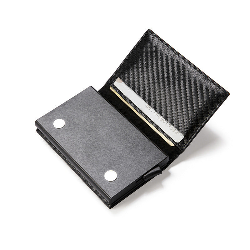 Tarjetera de Fibra de Carbono con Hebilla Magnética y Soporte AirTag Multifunción Anti-Robo