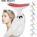 Masajeador de Cuello con Terapia de Luz 7 Colores LED Anti-Arrugas y Reafirmante Recargable USB