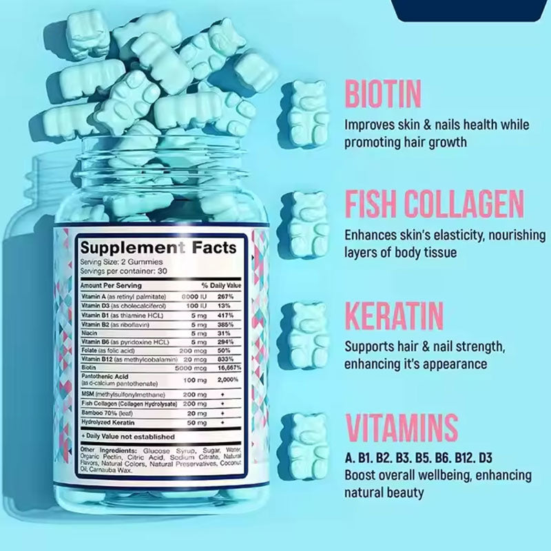 Gummies de Colágeno y Biotina para Crecimiento Capilar