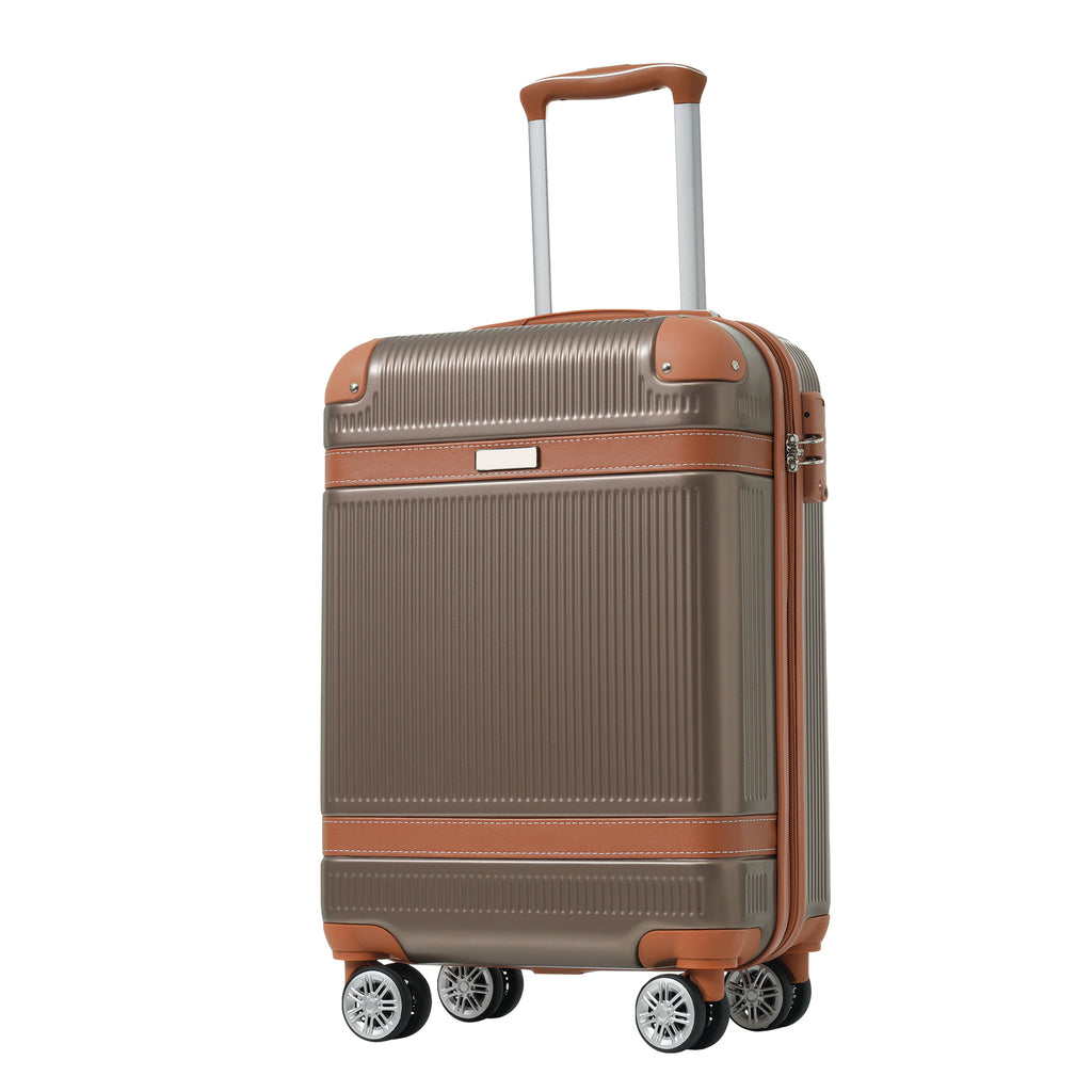 Set 3 Piezas Hardshell Cobre con Ruedas Dobles Candado TSA y Bolsa Viaje para Hombre y Mujer