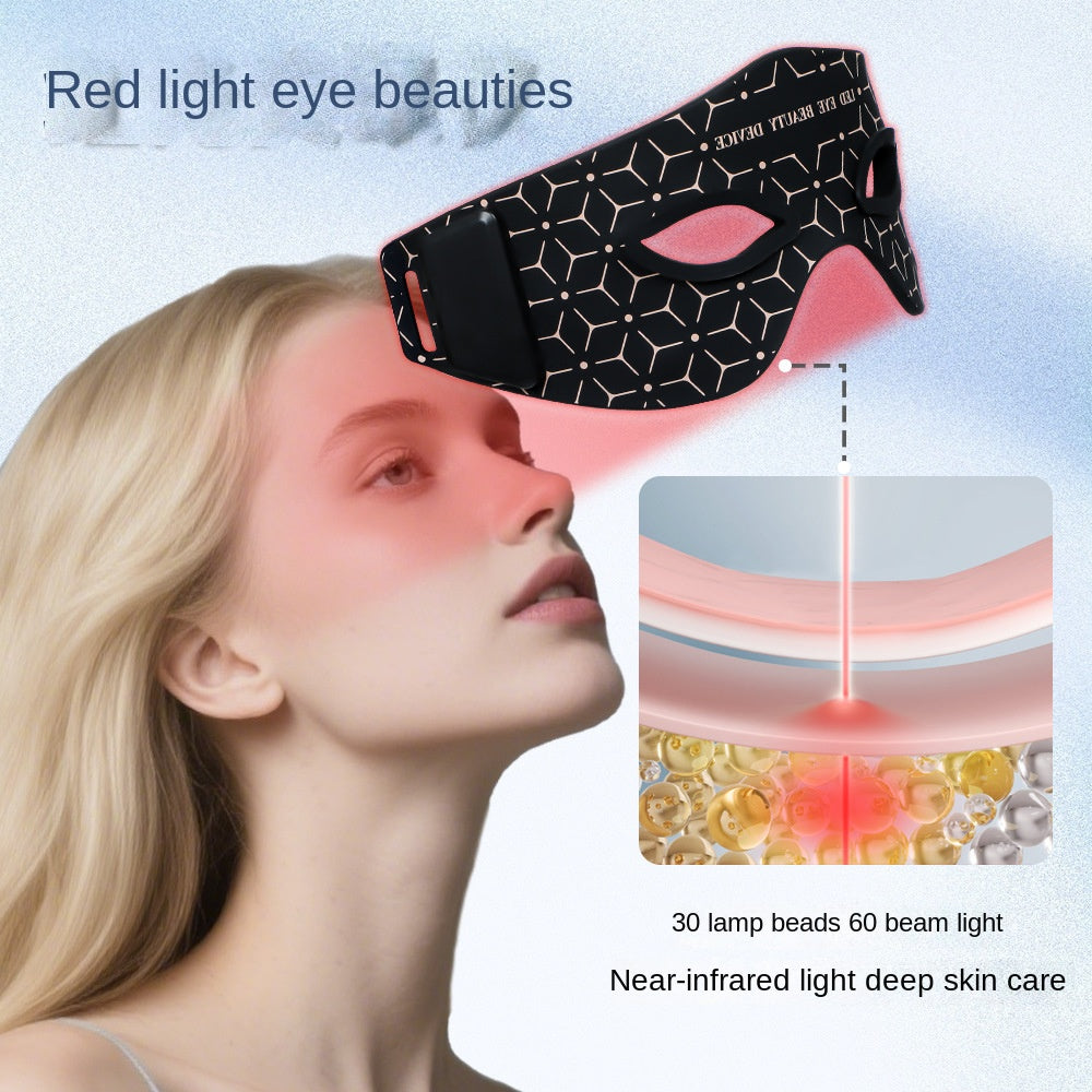 Masajeador de Ojos Facial con Silicona y Luz Roja LED Anti-Ojeras y Bolsas Recargable USB | Blanco / Negro / Rojo