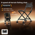 Silla de Pesca Plegable con Respaldo Alto 8 Niveles de Ajuste y Patas Antideslizantes Todo Terreno