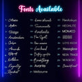 Letrero de Neón LED Personalizado con Nombre o Texto en Inglés Decoración Habitación Propuesta Negocio