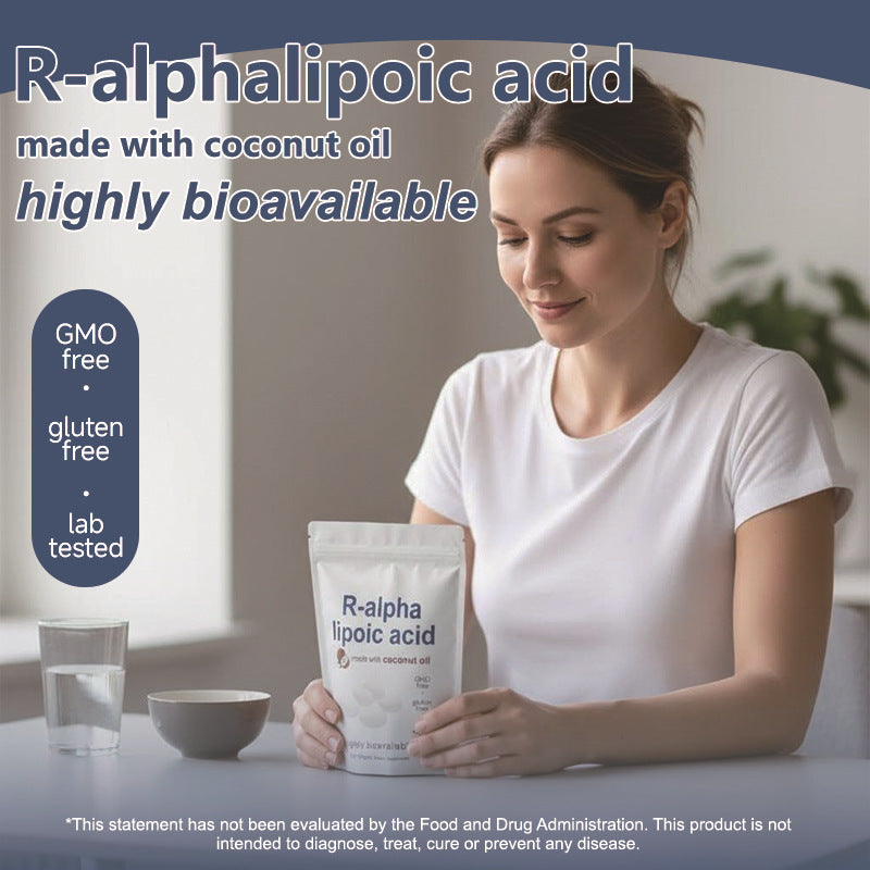 Ácido R-Alpha Lipoico Alta Biodisponibilidad Antioxidante Natural Suplemento para Energía y Metabolismo