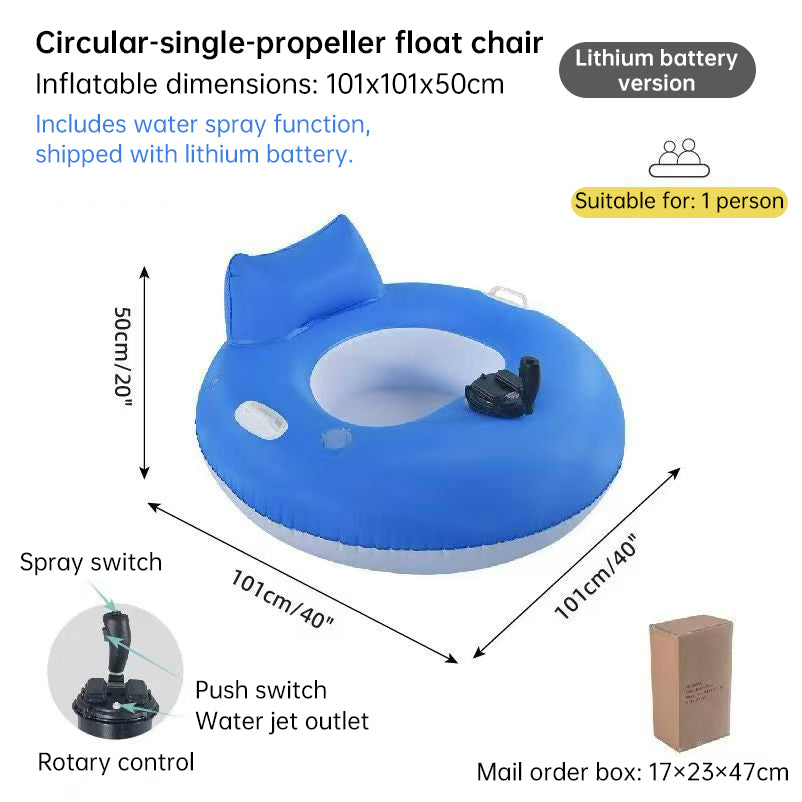 Silla Inflable Eléctrica con Hélice para Piscina y Lago | PowerFloat Crucero Manos Libres