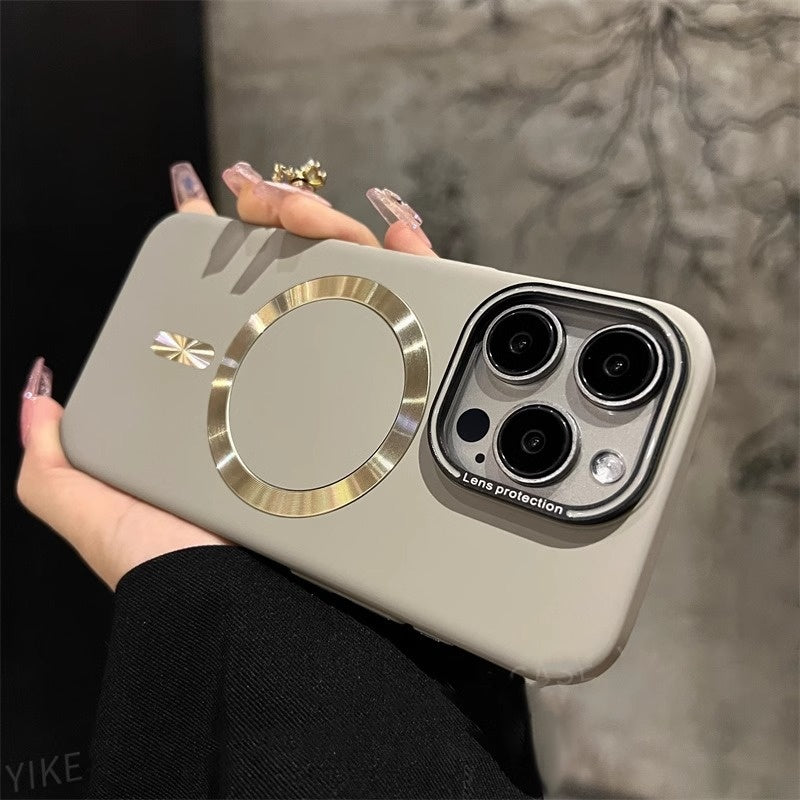 Funda Magnética Esmerilada para iPhone 12–16 Pro Max – PC, Cobertura Total, Anticaidas, 6 Colores