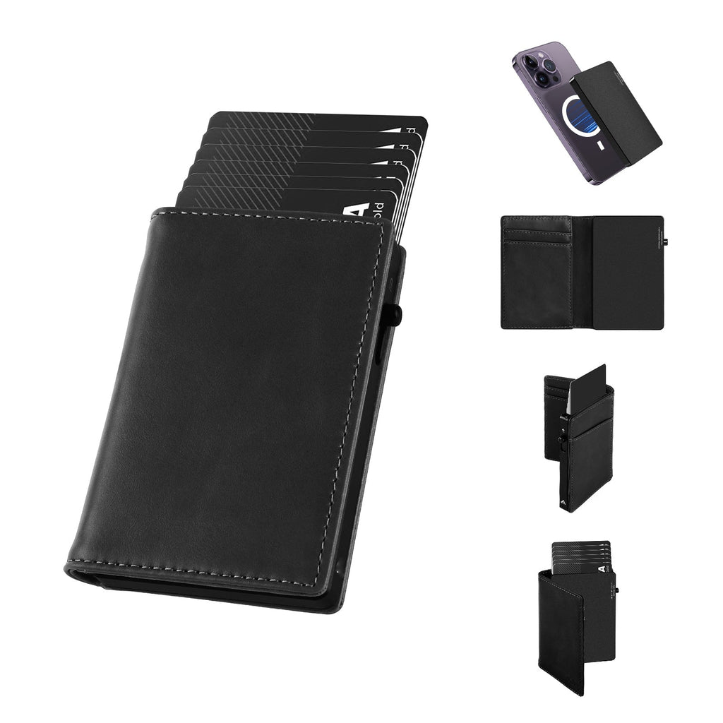 Cartera TOYFID de Aluminio con Cubierta de Piel Genuina para Hombre