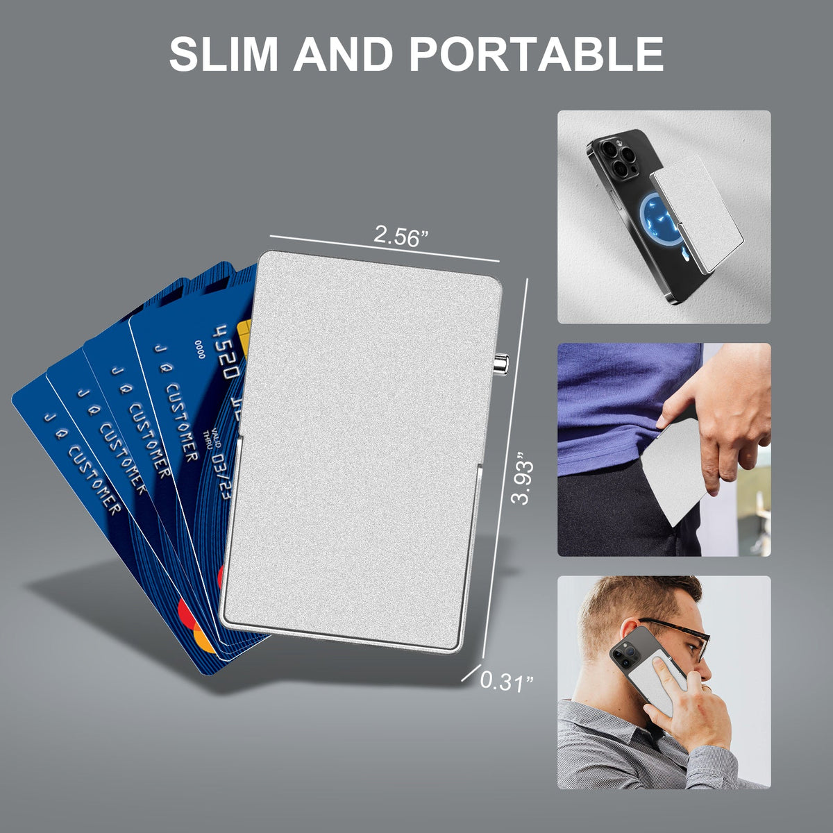 Cartera TOYFID con Bloqueo RFID, Minimalista, Porta Tarjetas para Magsafe con Soporte Ajustable y Pop-Up Magnético