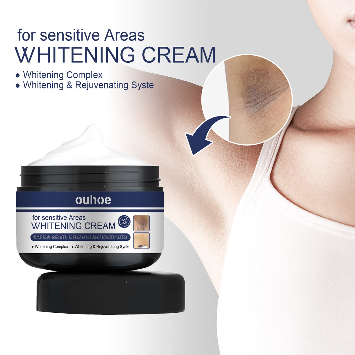 OUHOE Crema Aclarante para Axilas, Rodillas, Codos e Ingles
