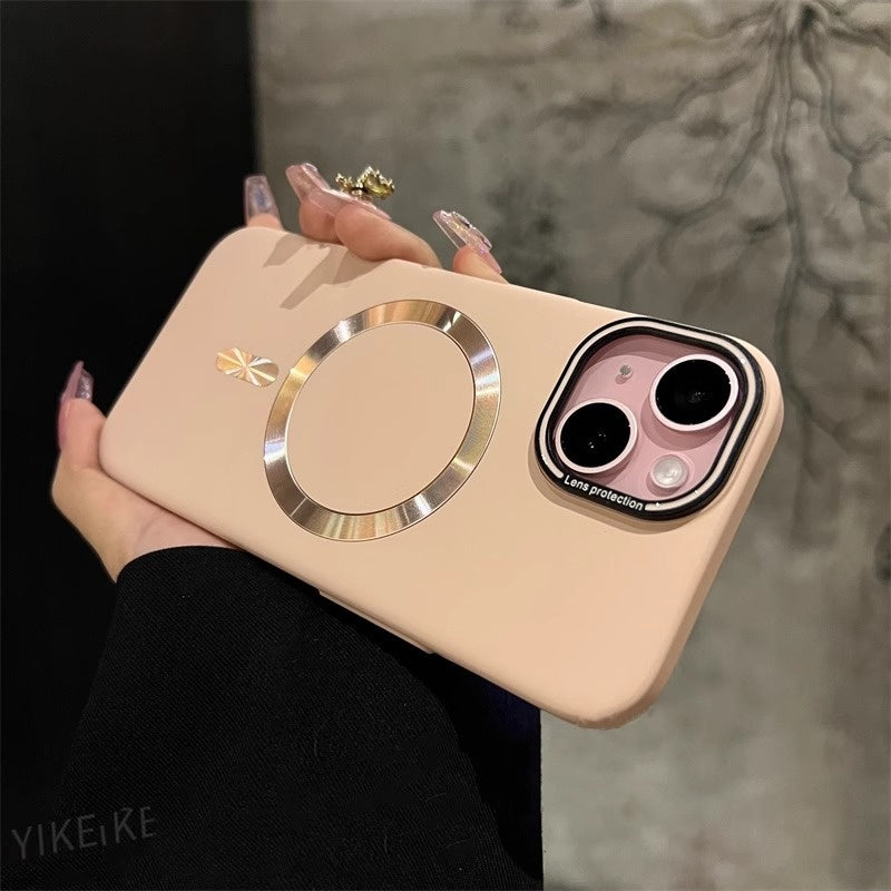 Funda Magnética Esmerilada para iPhone 12–16 Pro Max – PC, Cobertura Total, Anticaidas, 6 Colores