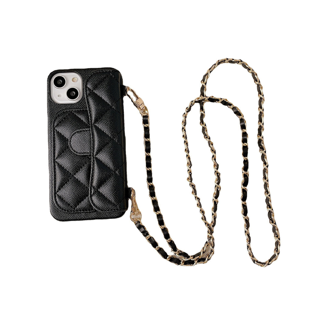 Funda iPhone 17 Pro Max Estilo Chanel Cartera de Piel con Tarjetero y Diseño Vintage | Compatible iPhone 16, 15, 14