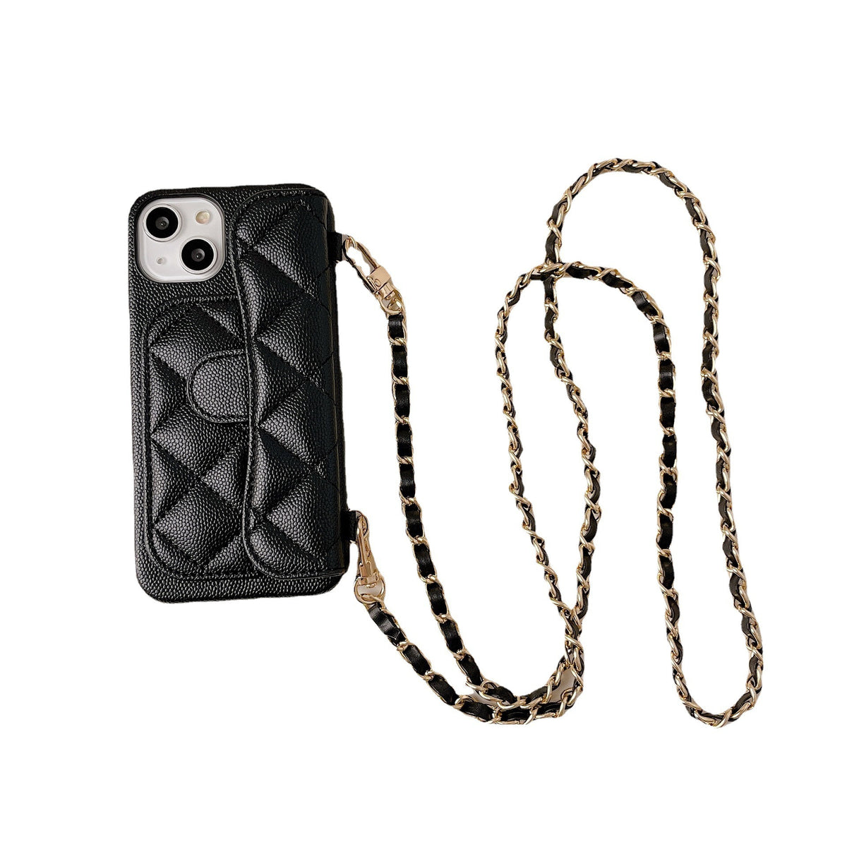 Funda iPhone 17 Pro Max Estilo Chanel Cartera de Piel con Tarjetero y Diseño Vintage | Compatible iPhone 16, 15, 14