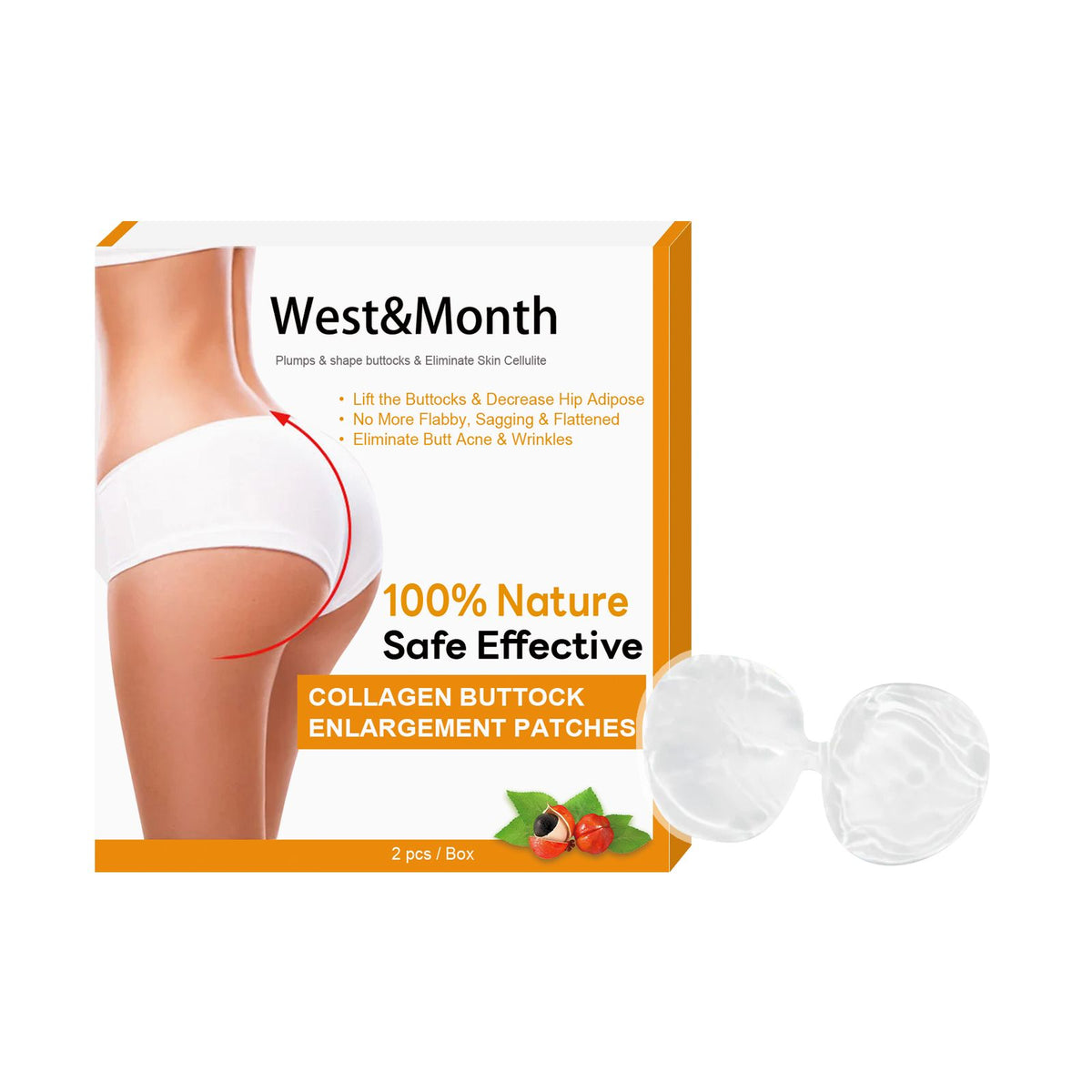 West&Month Parche Reafirmante de Glúteos con Colágeno y Extractos Naturales