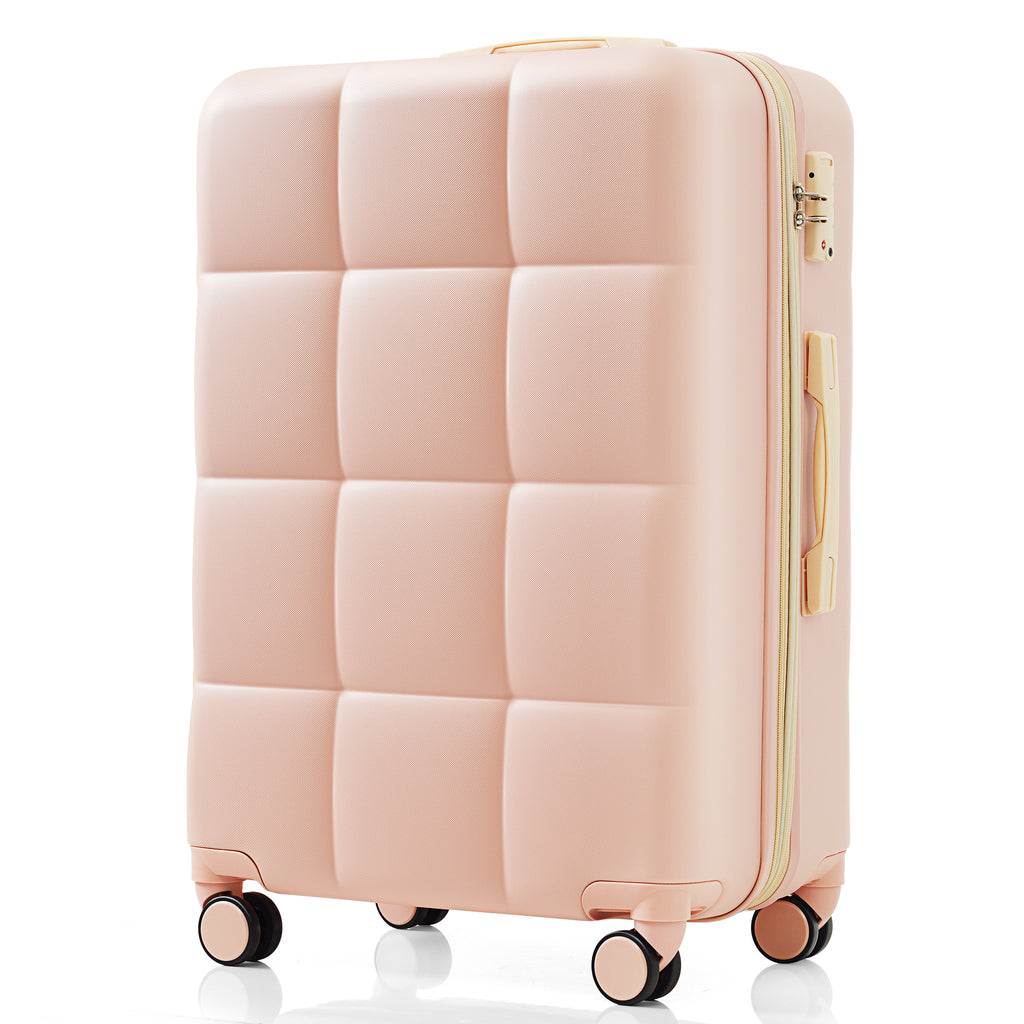 Set 3 Maletas ABS Rosa con Puerto USB Portavasos Ruedas Spinner Candado TSA Expandible 20/24/28