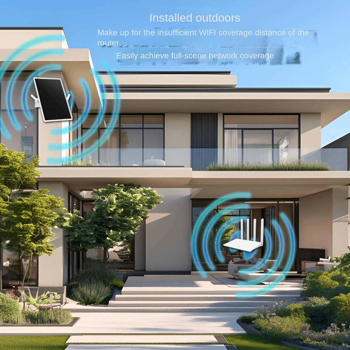 Repetidor de Señal Solar R7 – Amplificador WiFi 6, Extensor Inalámbrico con Protección contra Rayos