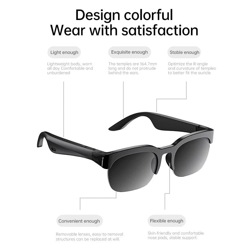 Lentes Inteligentes Bluetooth 6.0 con IA Música Llamadas Traducción Deportivos Batería Larga