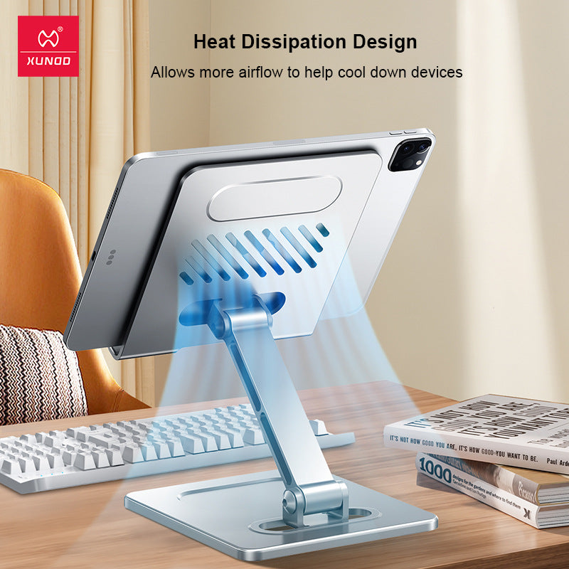 Soporte Metal Plegable Universal para Tablet iPad y Smartphone con Disipación de Calor y Diseño Lazy
