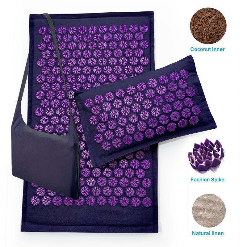 Set Cojín Triangular Lotus de Lino y Fibra de Coco para Acupresión y Meditación | 13 Colores