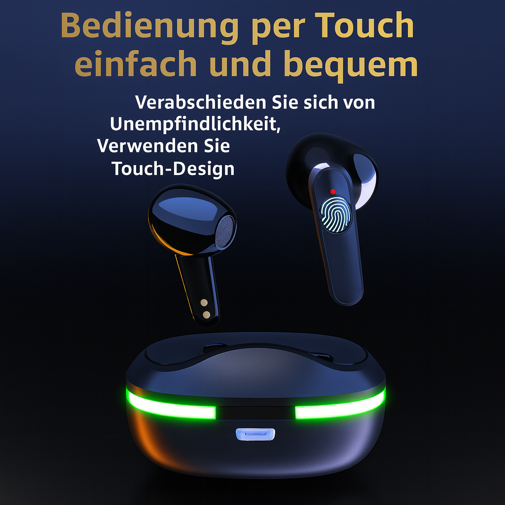 Audífonos Inalámbricos TWS Bluetooth 5.0 In-Ear, Control Táctil, IPX4 y Estuche LED