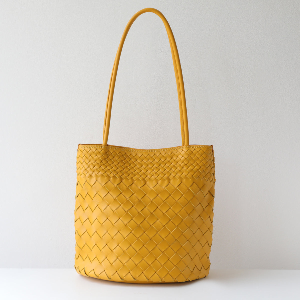 Bolsa Tote Tejida Woven Cuero PU Gran Capacidad Hombro Mujer 5 Colores 1821g