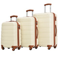 Set 3 Maletas Hardshell Antique White con Ruedas Spinner Candado TSA 20/24/28 para Hombre y Mujer