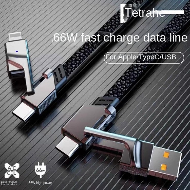 Cable 2 en 1 Carga Rápida USB-C a Lightning – 100W PD, Negro, 1m / 1.5m / 2m