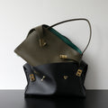 Bolso Tote Piel Genuina Mujer Gran Capacidad Cuero Vacuno Top-Grain Asa Hombro Estilo HUG 4 Colores