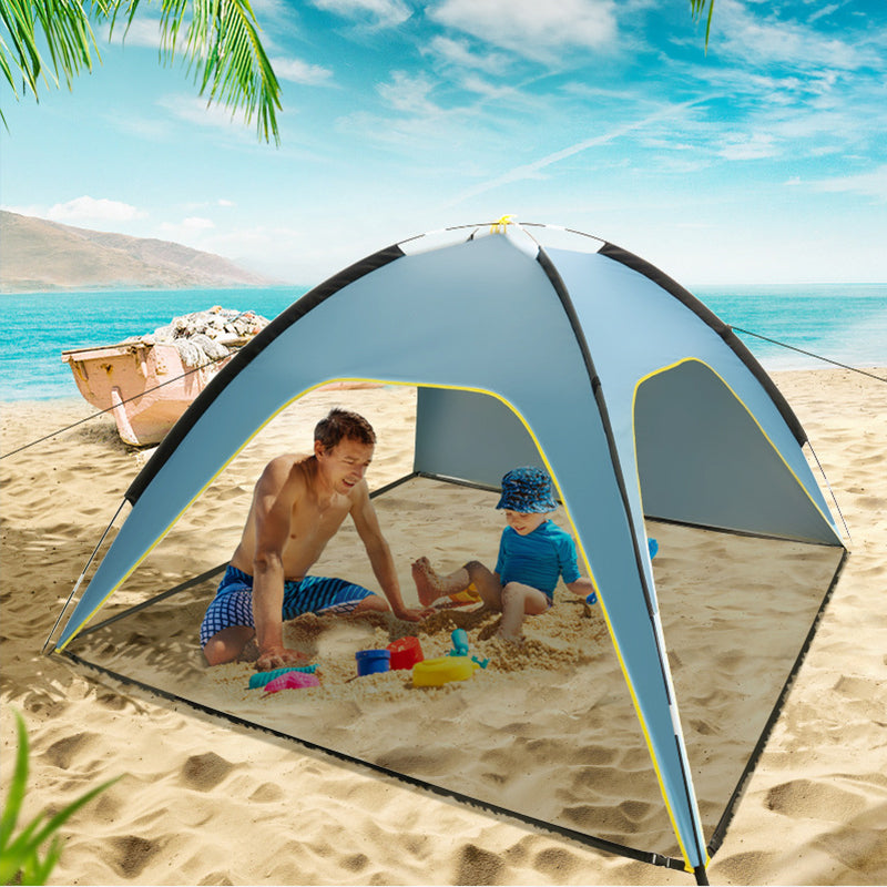 Carpa de Playa Apertura Rápida 3-4 Personas Protector Solar 3 Ventilaciones Camping | Estándar y Premium