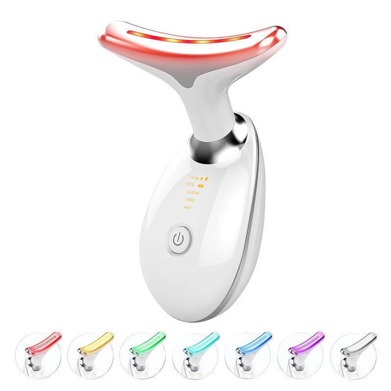 Masajeador de Cuello con Terapia de Luz 7 Colores LED Anti-Arrugas y Reafirmante Recargable USB