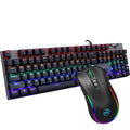 Set Teclado Mecánico y Mouse Gaming con Cable Retroiluminación RGB para PC y Computadora