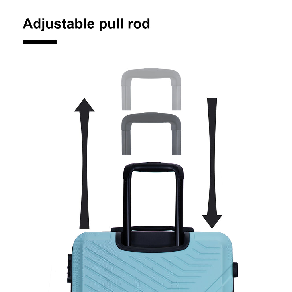 Set de 3 Maletas ABS Hardshell con Ruedas Dobles Ganchos y Candado TSA 20/24/28 Color Verde
