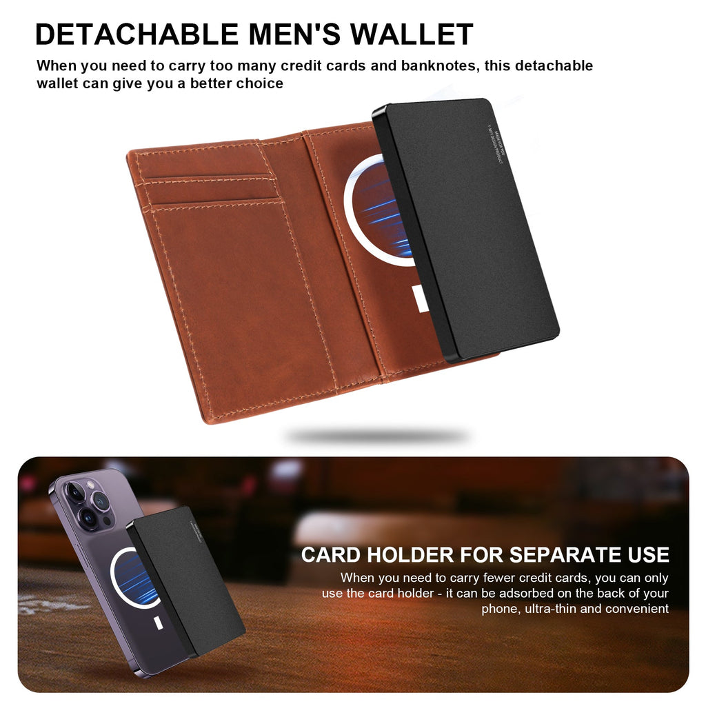 Cartera TOYFID de Aluminio con Cubierta de Piel Genuina para Hombre