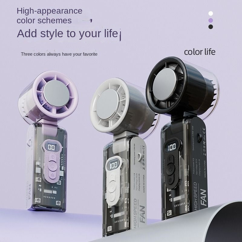 Ventilador Portátil Turbo TEC Cerámica Enfriamiento Recargable Pantalla LED 3 Colores Verano