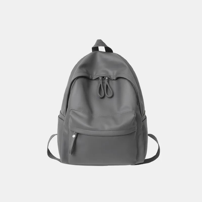 Mochila Cuero PU Mujer 4 Colores Ligera Elegante Escolar y Trabajo White Dark Gray Ivory Black