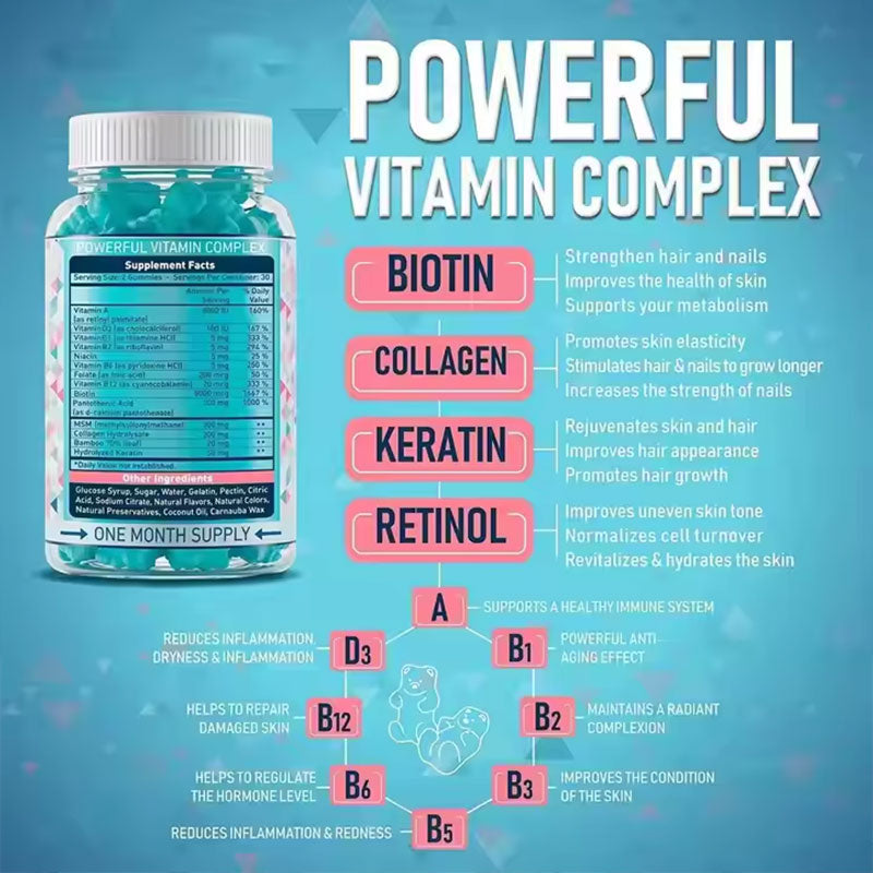 Gummies de Colágeno y Biotina para Crecimiento Capilar