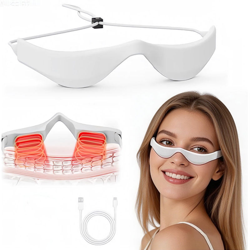 Masajeador de Ojos 3D Luz Roja LED Anti-Ojeras 4 Modos USB-C Recargable (Blanco/Negro/Rojo)