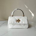 Bolso Lingge Acolchado Asa Superior Crossbody Hombro Mujer Cierre Dorado 2 Colores White Black