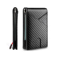 Dollar Clip Fibra de Carbono Bicolor Contraste Piel Cartera Billetera Hombre Moderna Anti-Robo