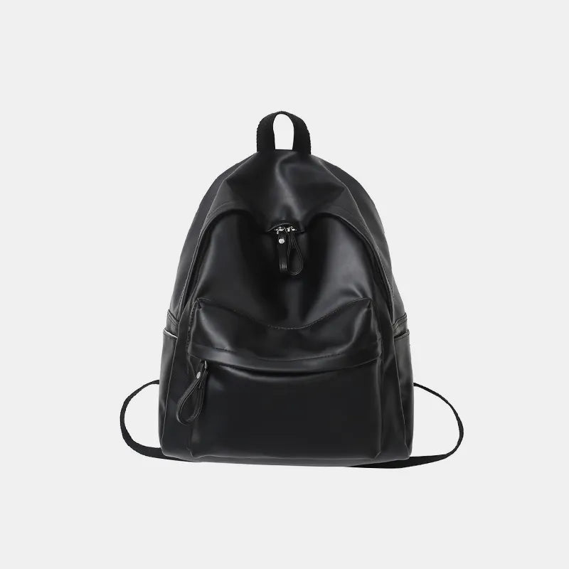 Mochila Cuero PU Mujer 4 Colores Ligera Elegante Escolar y Trabajo White Dark Gray Ivory Black