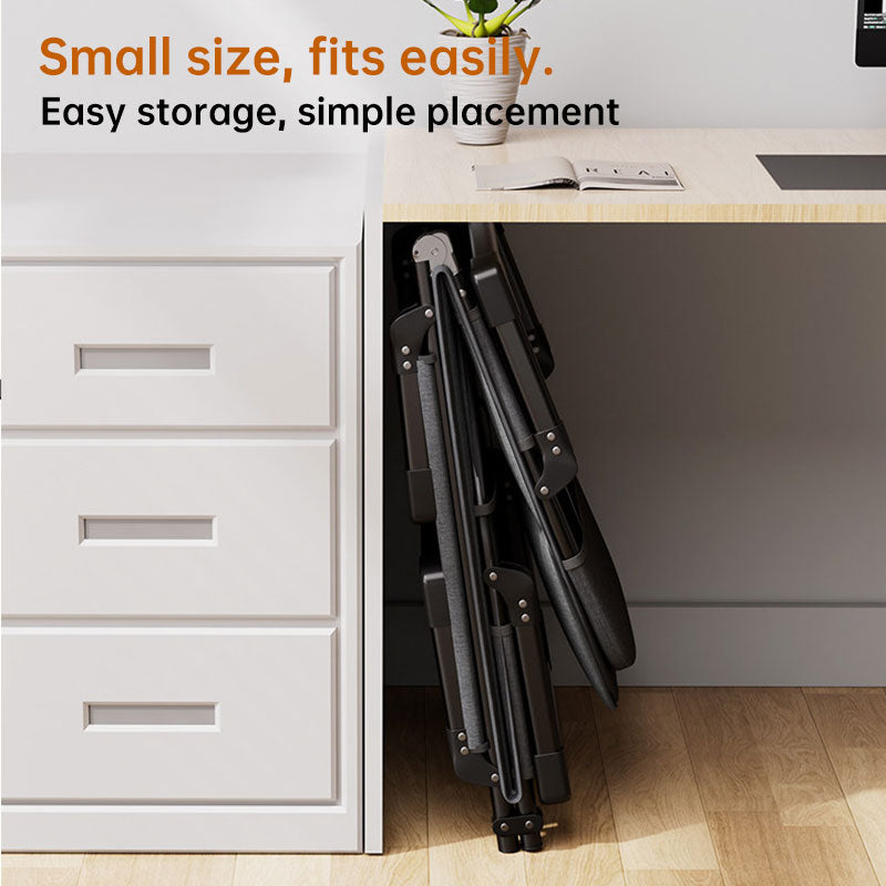 Silla Plegable Portátil con Bolsillo Lateral Ahorra Espacio Dormitorio Oficina Camping Exterior