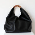 Bolsa Hombro Tejida Spliced Gran Capacidad Asa Trenzada Cuero Casual Mujer 3 Colores