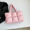 Bolsa Tote Acolchada Quilted Mujer Gran Capacidad Cierre Cremallera Street Trendy 8 Colores 39x25x13cm