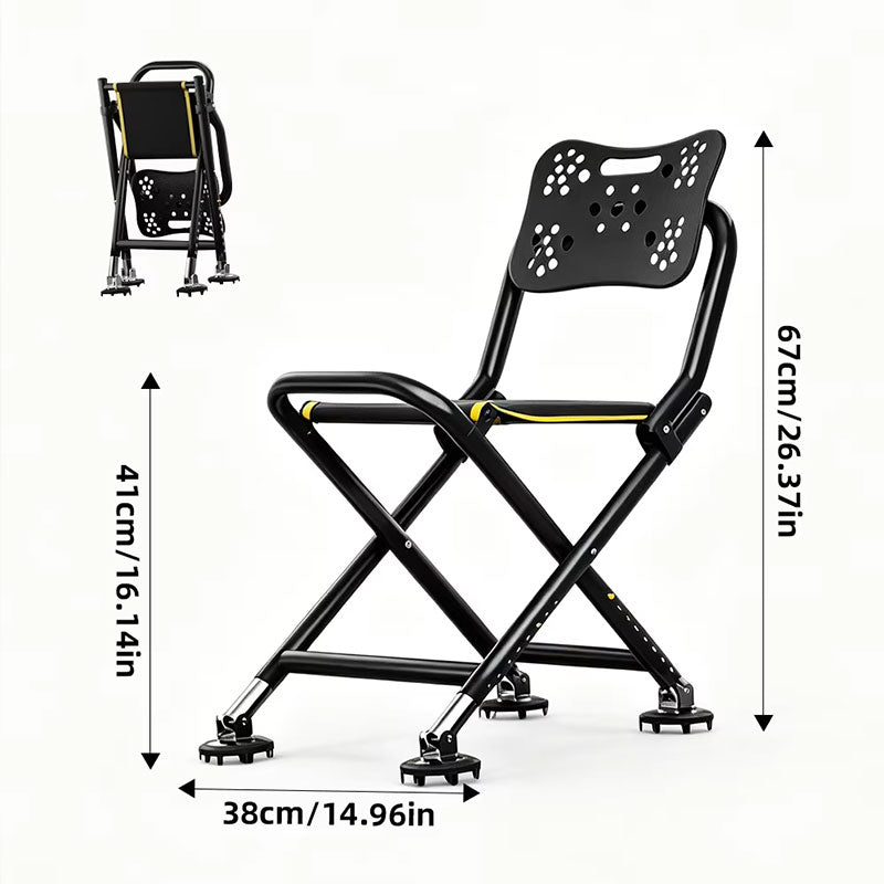 Silla de Pesca Plegable con Respaldo Alto 8 Niveles de Ajuste y Patas Antideslizantes Todo Terreno