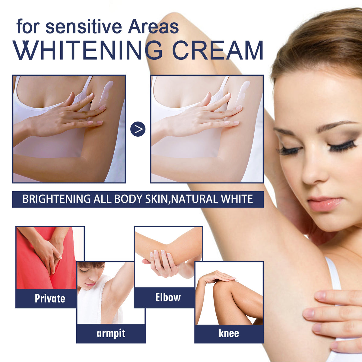 OUHOE Crema Aclarante para Axilas, Rodillas, Codos e Ingles