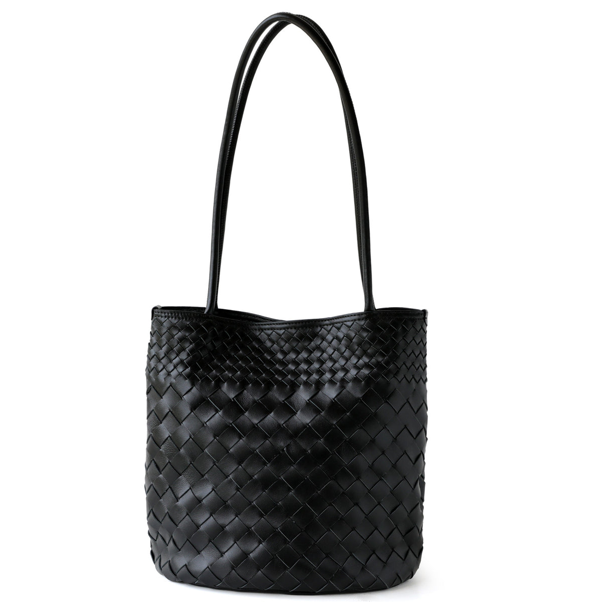 Bolsa Tote Tejida Woven Cuero PU Gran Capacidad Hombro Mujer 5 Colores 1821g